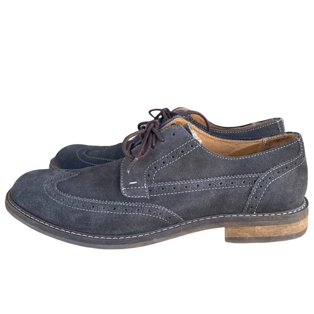 Vionic Bowery Bruno Suede Leather Oxford Shoe Men’s Size 10.5 Charcoal Gray GUC